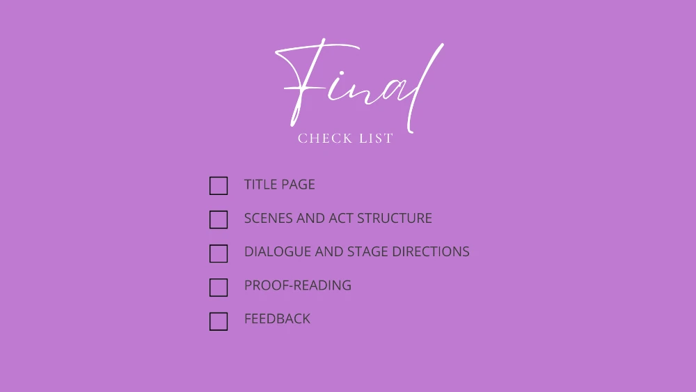 Final Script Format Checklist for Writers