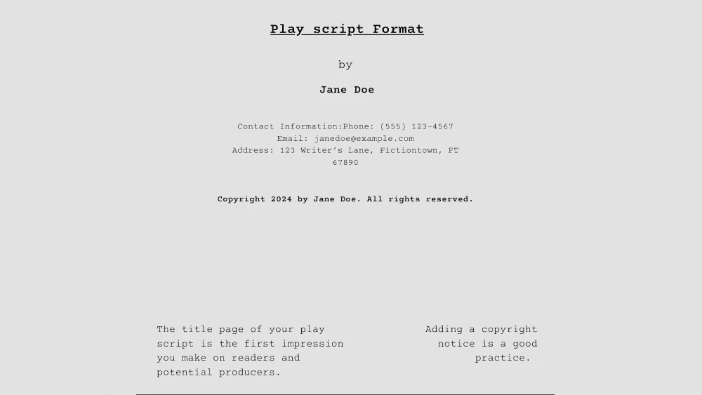 Play Script Example