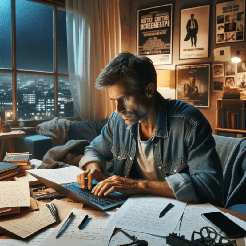writers focused on screenplay